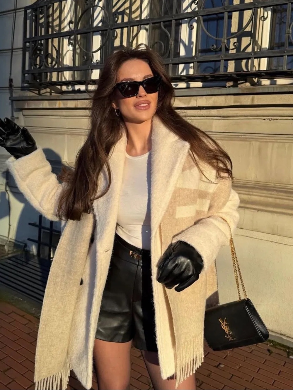 ZARA double breasted boucle coat